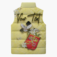 Personalized Vatican City Sleeveless Puffer Jacket Coat Of Arms With Dove Bird - Wonder Print Shop