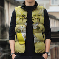 Personalized Vatican City Sleeveless Puffer Jacket Coat Of Arms With Dove Bird - Wonder Print Shop