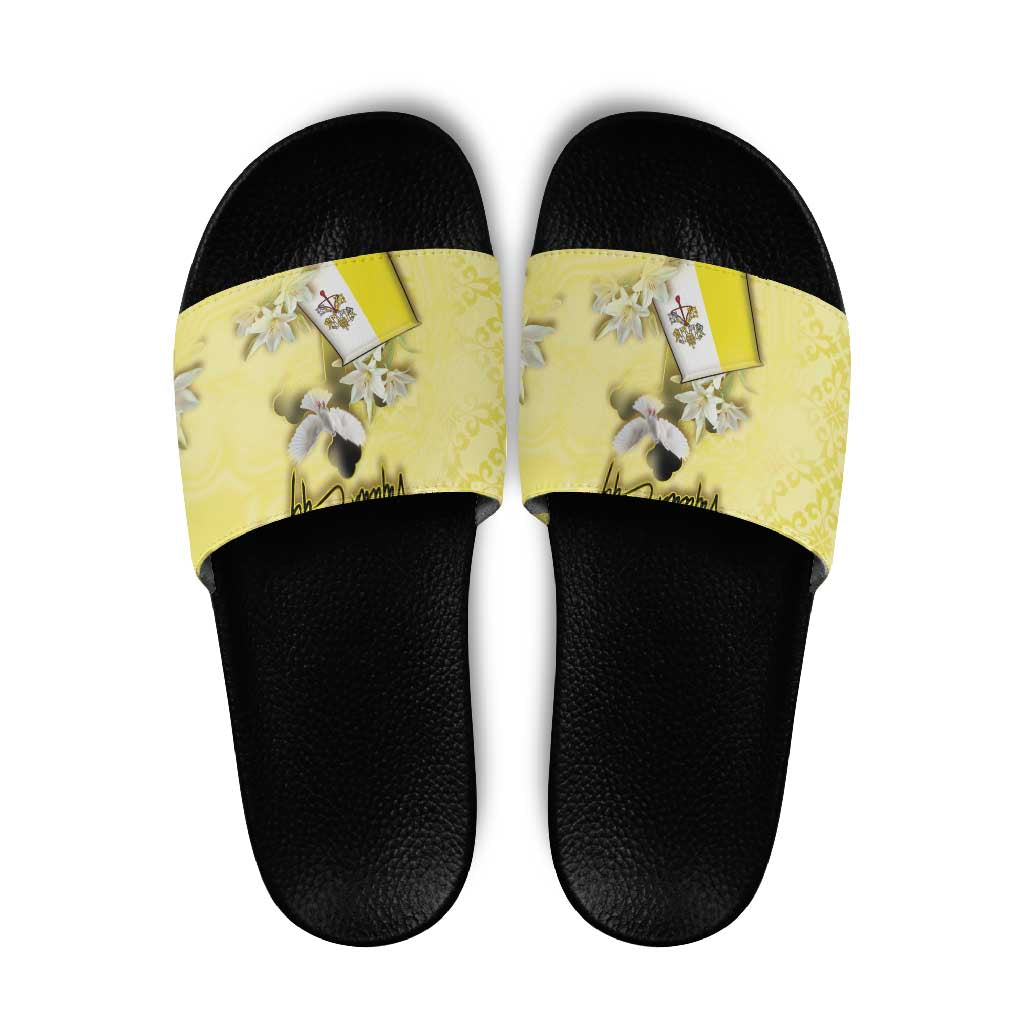 Vatican City Slide Sandals Coat Of Arms With Dove Bird - Wonder Print Shop
