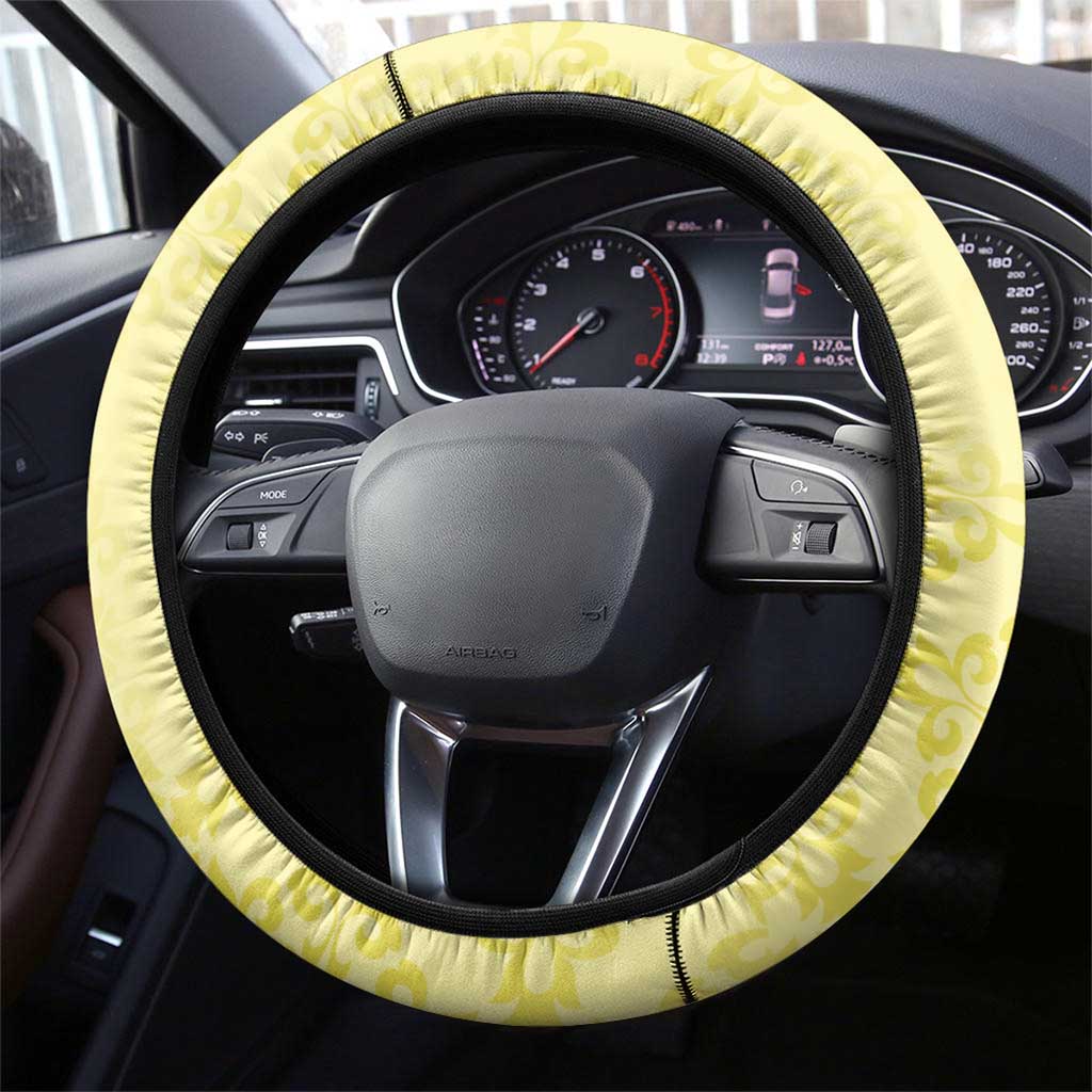Vatican City Steering Wheel Cover Coat Of Arms With Dove Bird - Wonder Print Shop