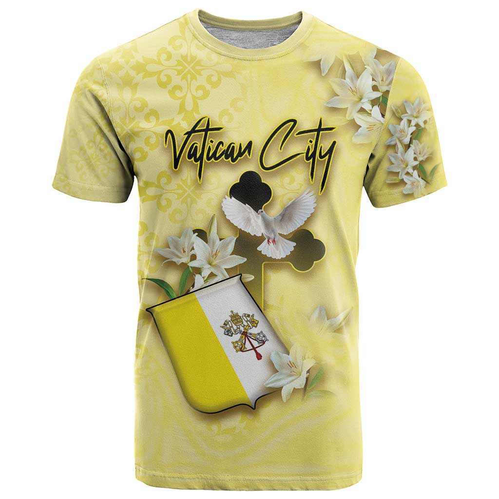 Personalized Vatican City T Shirt Coat Of Arms With Dove Bird - Wonder Print Shop