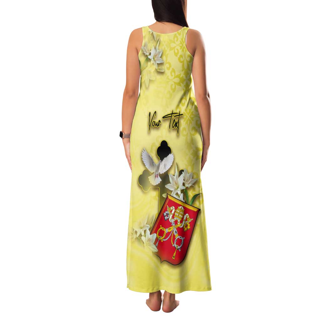 Personalized Vatican City Tank Maxi Dress Coat Of Arms With Dove Bird - Wonder Print Shop