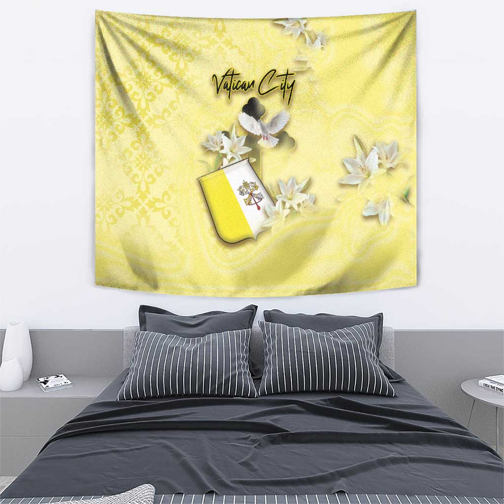 Vatican City Tapestry Coat Of Arms With Dove Bird - Wonder Print Shop