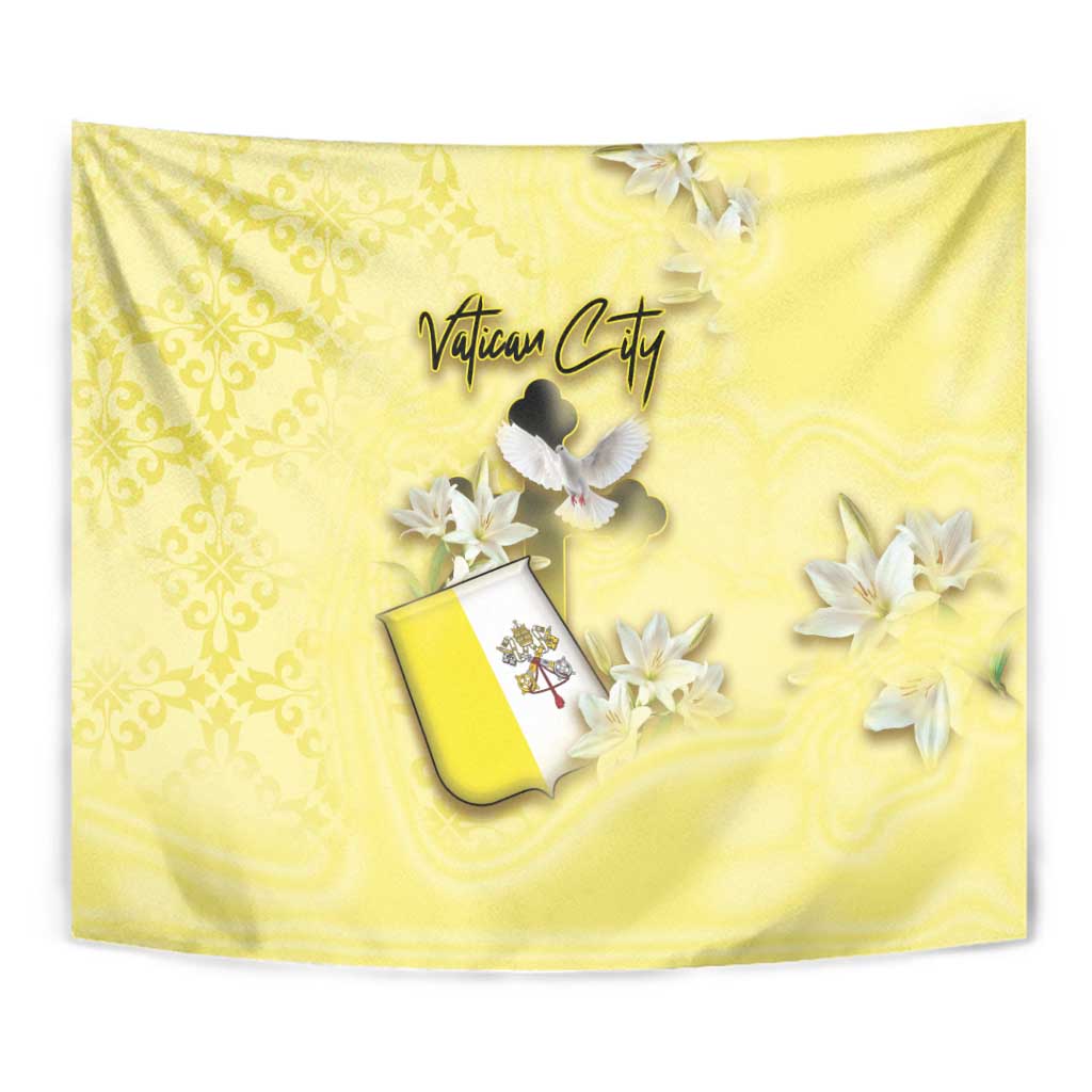 Vatican City Tapestry Coat Of Arms With Dove Bird - Wonder Print Shop