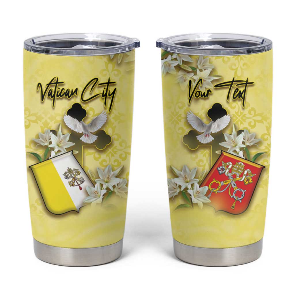Personalized Vatican City Tumbler Cup Coat Of Arms With Dove Bird - Wonder Print Shop