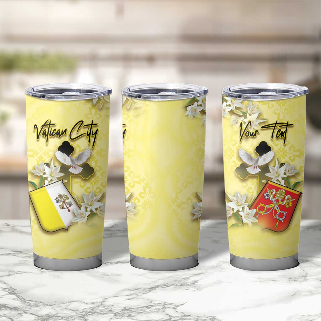 Personalized Vatican City Tumbler Cup Coat Of Arms With Dove Bird - Wonder Print Shop