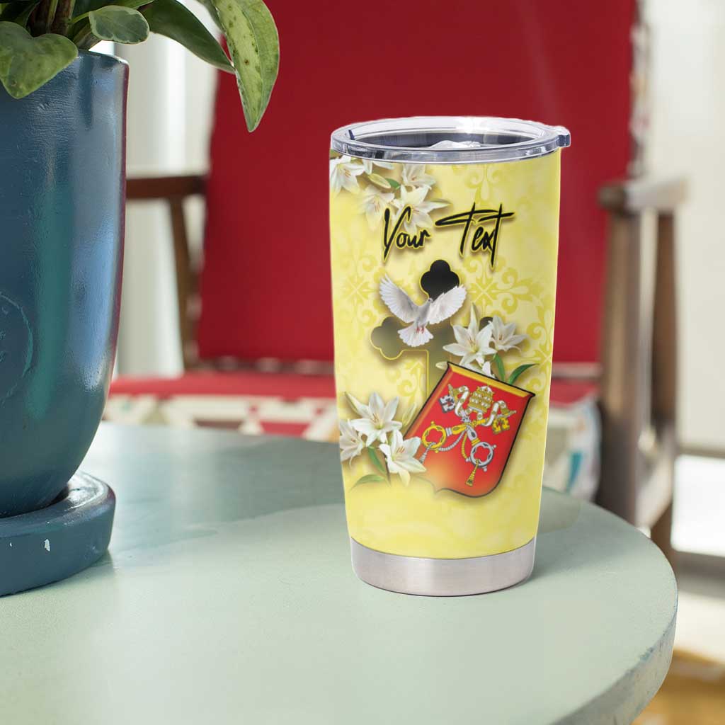 Personalized Vatican City Tumbler Cup Coat Of Arms With Dove Bird - Wonder Print Shop