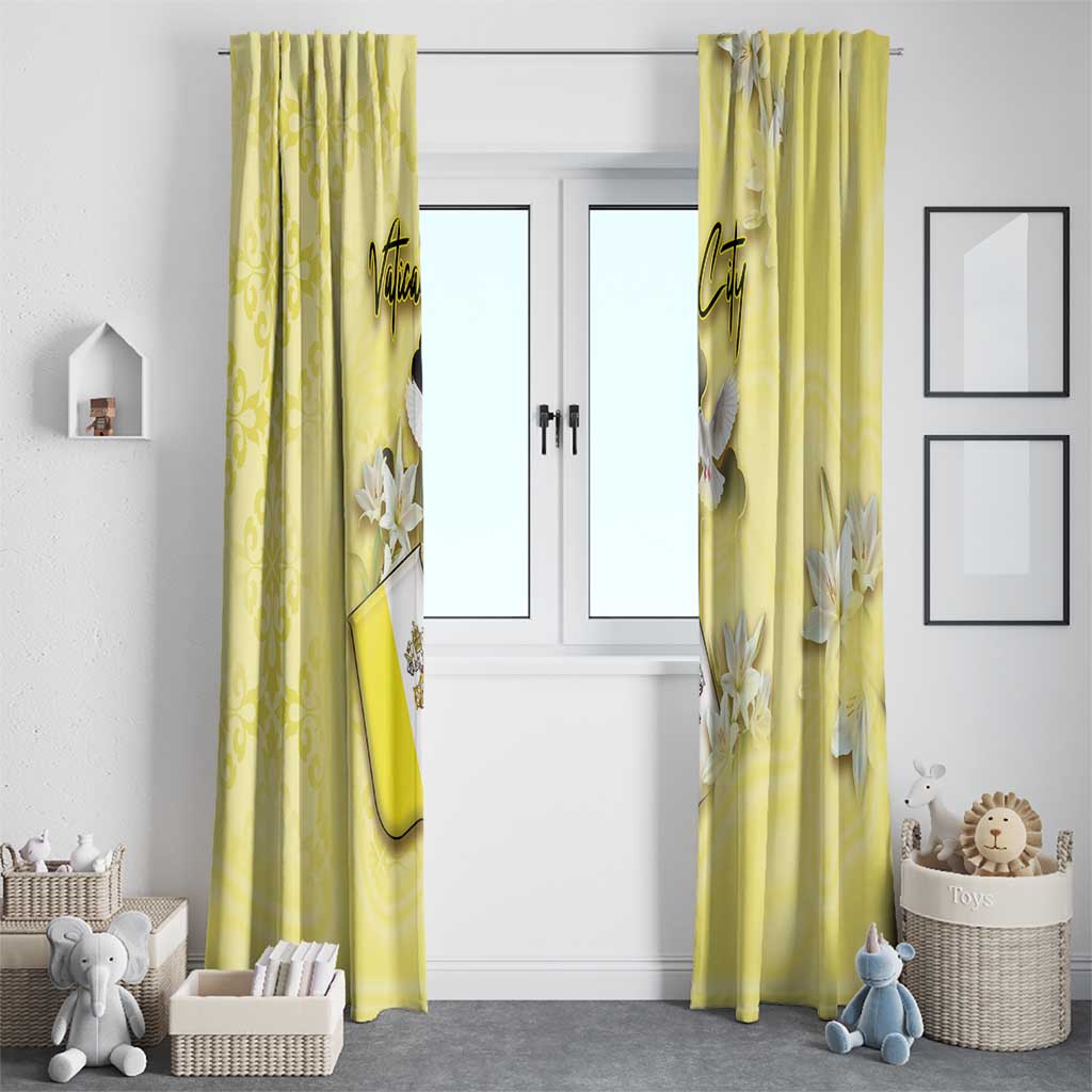 Vatican City Window Curtain Coat Of Arms With Dove Bird - Wonder Print Shop