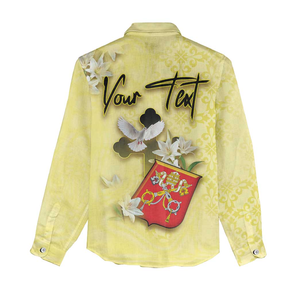 Personalized Vatican City Women Casual Shirt Coat Of Arms With Dove Bird - Wonder Print Shop