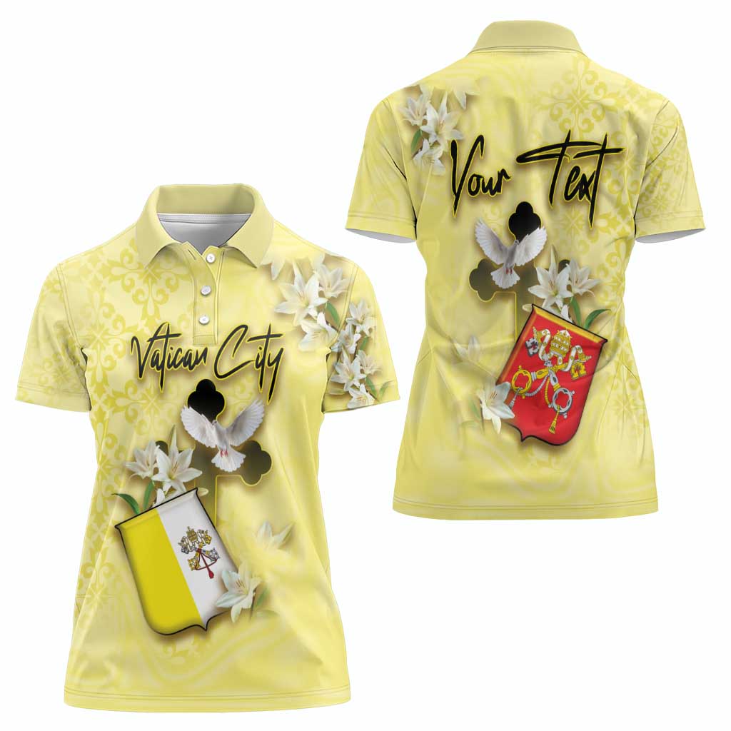 Personalized Vatican City Women Polo Shirt Coat Of Arms With Dove Bird - Wonder Print Shop