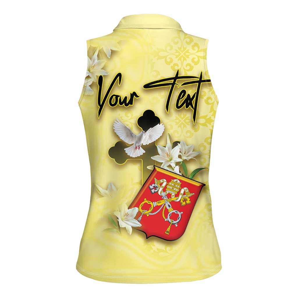 Personalized Vatican City Women Sleeveless Polo Shirt Coat Of Arms With Dove Bird - Wonder Print Shop