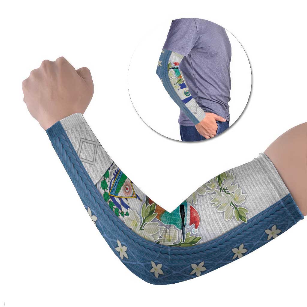 El Salvador Torogoz Christmas Arm Sleeves With Wool Effect Patterns - Wonder Print Shop