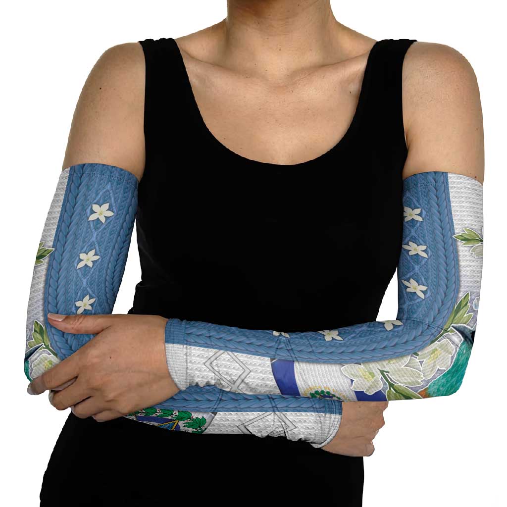 El Salvador Torogoz Christmas Arm Sleeves With Wool Effect Patterns - Wonder Print Shop