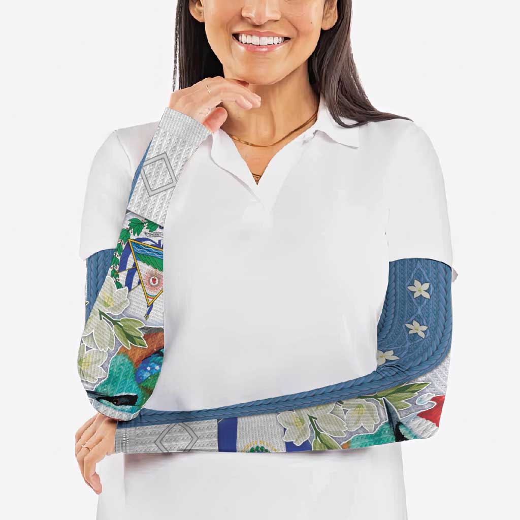 El Salvador Torogoz Christmas Arm Sleeves With Wool Effect Patterns - Wonder Print Shop