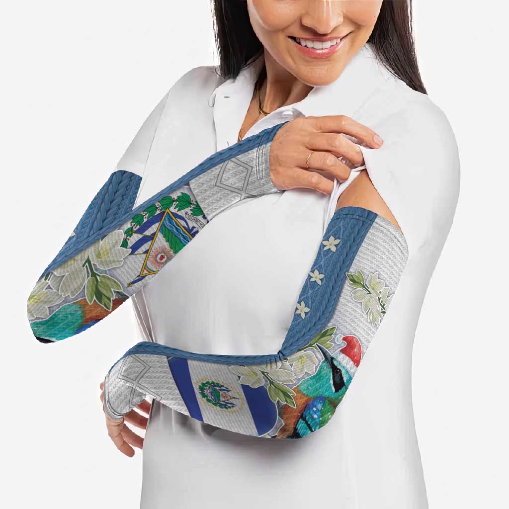 El Salvador Torogoz Christmas Arm Sleeves With Wool Effect Patterns - Wonder Print Shop