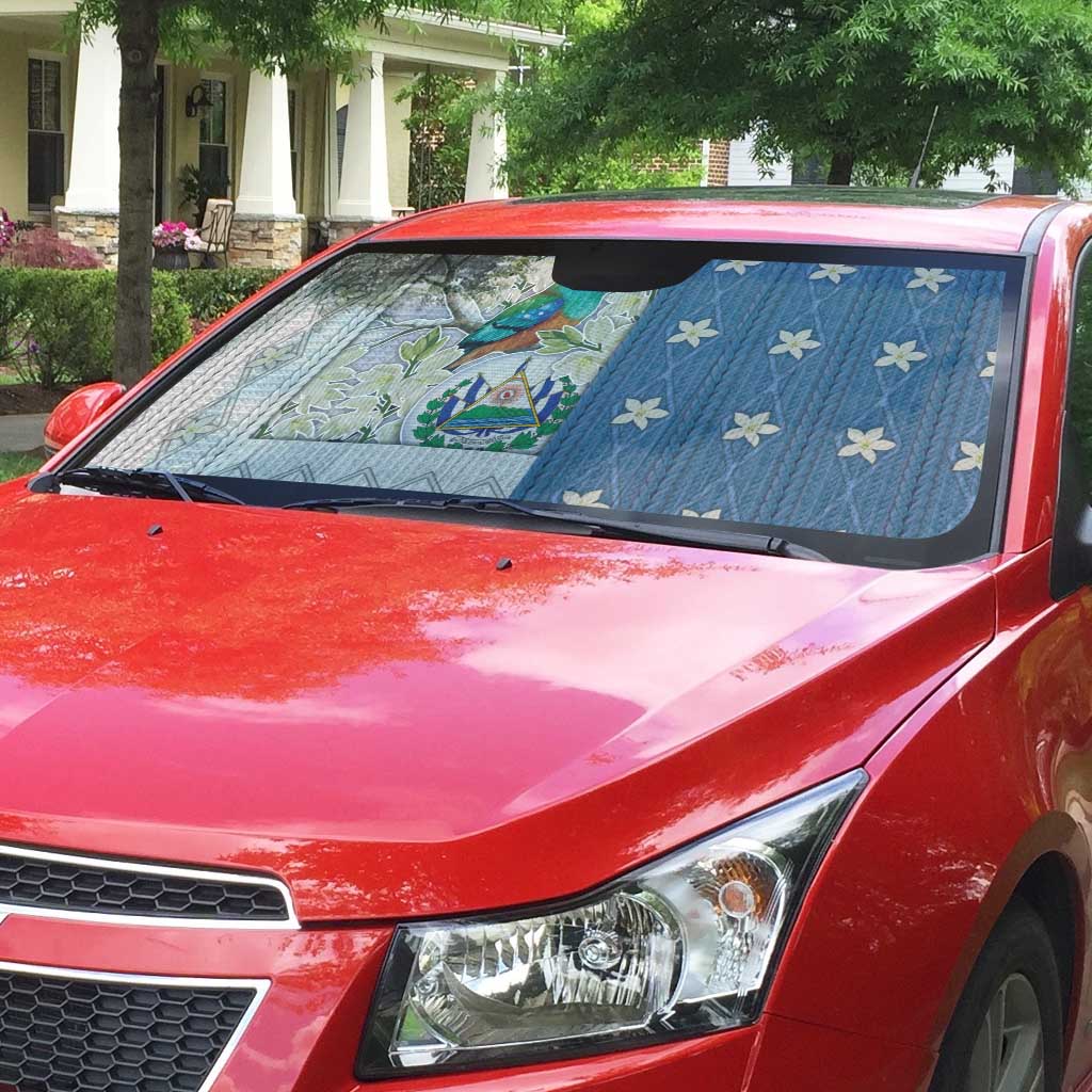 El Salvador Torogoz Christmas Auto Sun Shade With Wool Effect Patterns - Wonder Print Shop