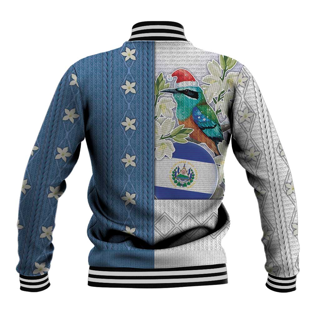 El Salvador Torogoz Christmas Baseball Jacket With Wool Effect Patterns - Wonder Print Shop