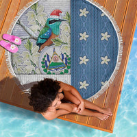 El Salvador Torogoz Christmas Beach Blanket With Wool Effect Patterns - Wonder Print Shop