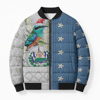 El Salvador Torogoz Christmas Bomber Puffer Jacket With Wool Effect Patterns - Wonder Print Shop