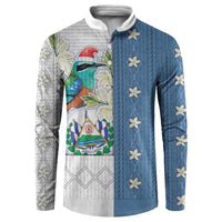 El Salvador Torogoz Christmas Button Sweatshirt With Wool Effect Patterns - Wonder Print Shop