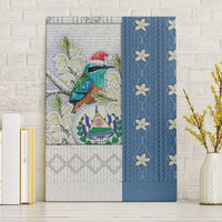 El Salvador Torogoz Christmas Canvas Wall Art With Wool Effect Patterns - Wonder Print Shop