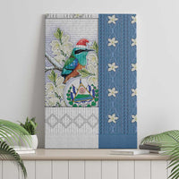 El Salvador Torogoz Christmas Canvas Wall Art With Wool Effect Patterns - Wonder Print Shop