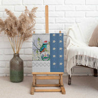 El Salvador Torogoz Christmas Canvas Wall Art With Wool Effect Patterns - Wonder Print Shop