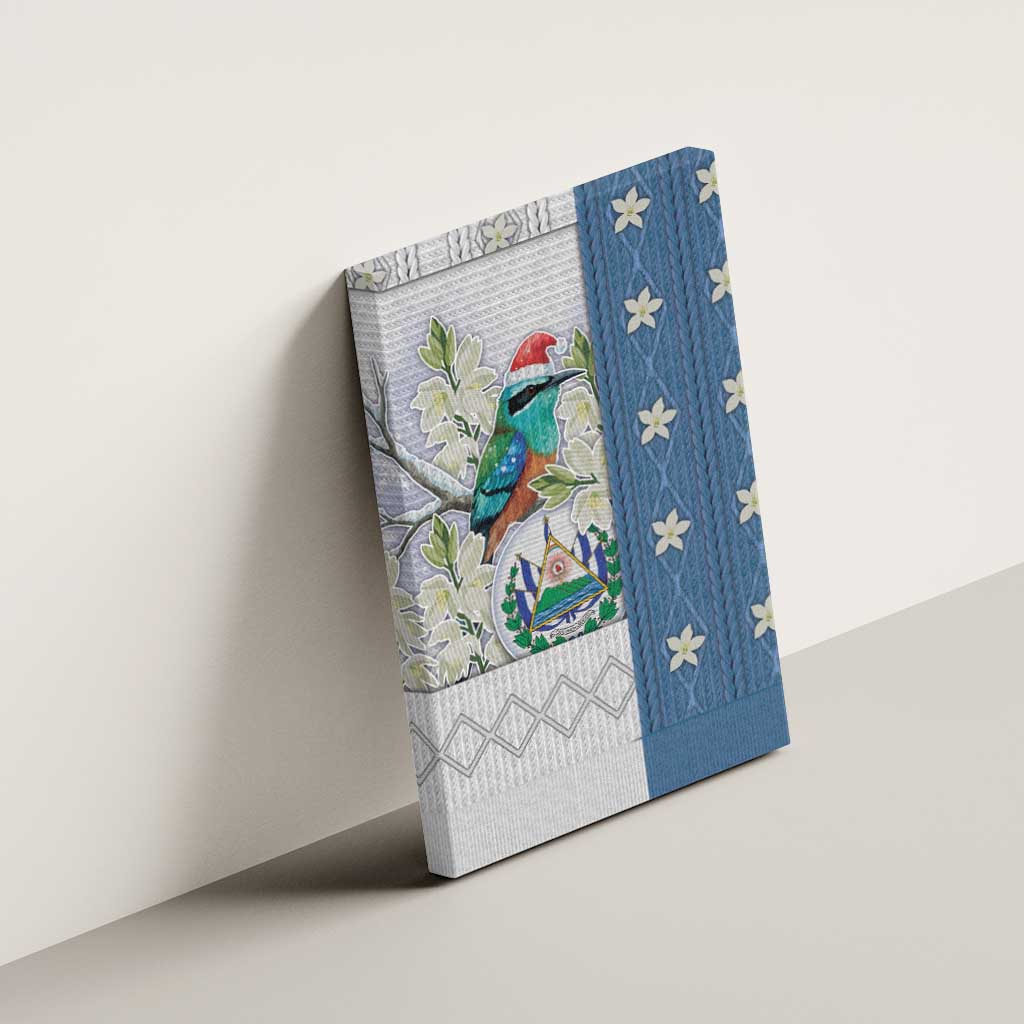 El Salvador Torogoz Christmas Canvas Wall Art With Wool Effect Patterns - Wonder Print Shop