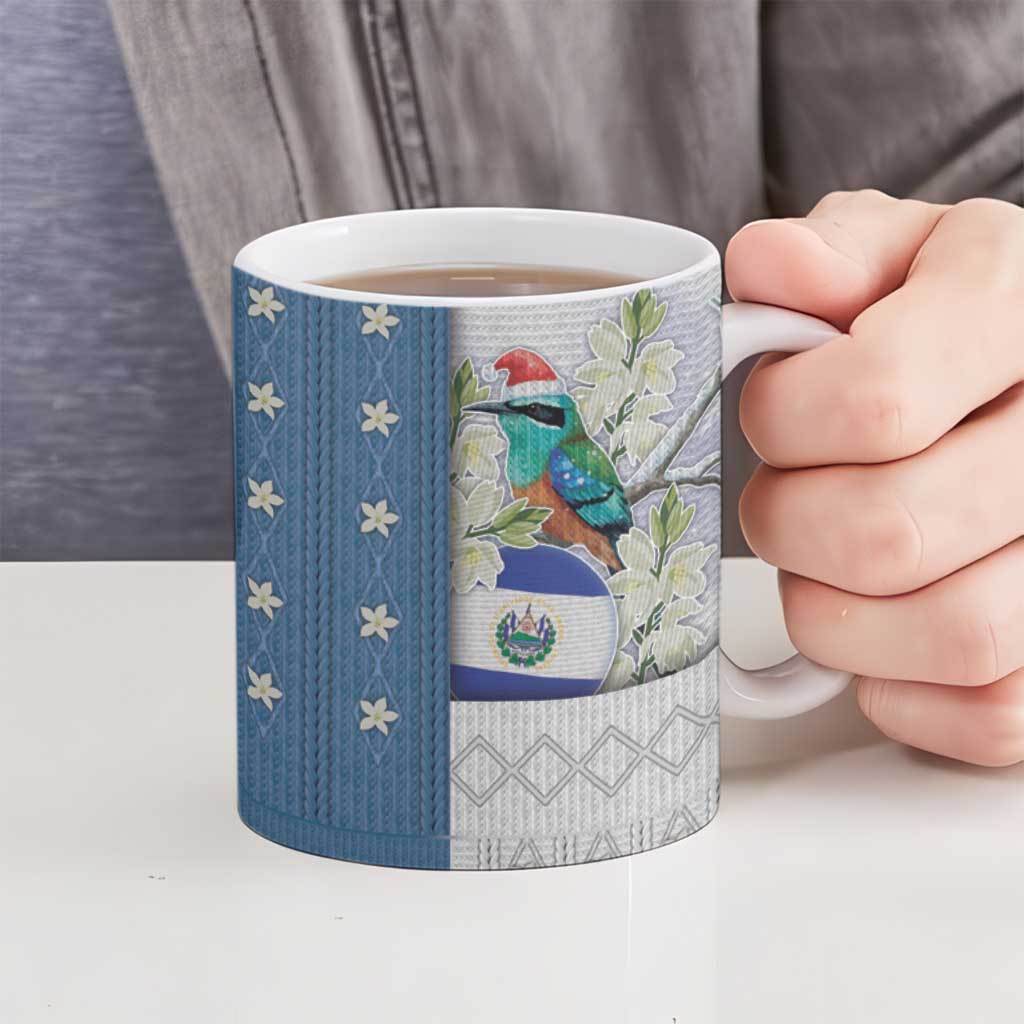 El Salvador Torogoz Christmas Ceramic Mug With Wool Effect Patterns - Wonder Print Shop