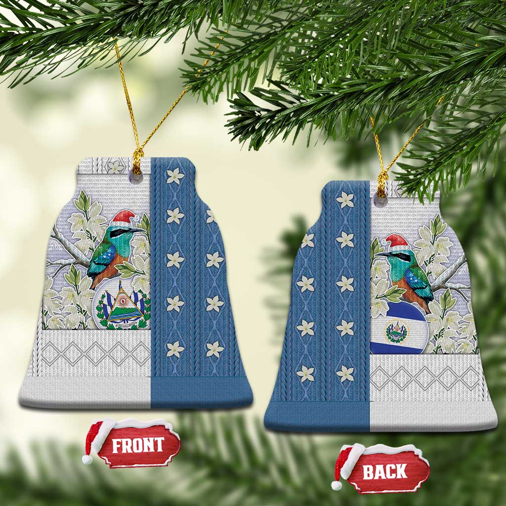 El Salvador Torogoz Christmas Ceramic Ornament With Wool Effect Patterns - Wonder Print Shop