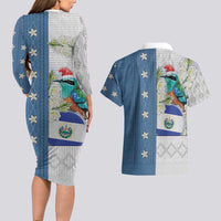 El Salvador Torogoz Christmas Couples Matching Long Sleeve Bodycon Dress and Hawaiian Shirt With Wool Effect Patterns - Wonder Print Shop