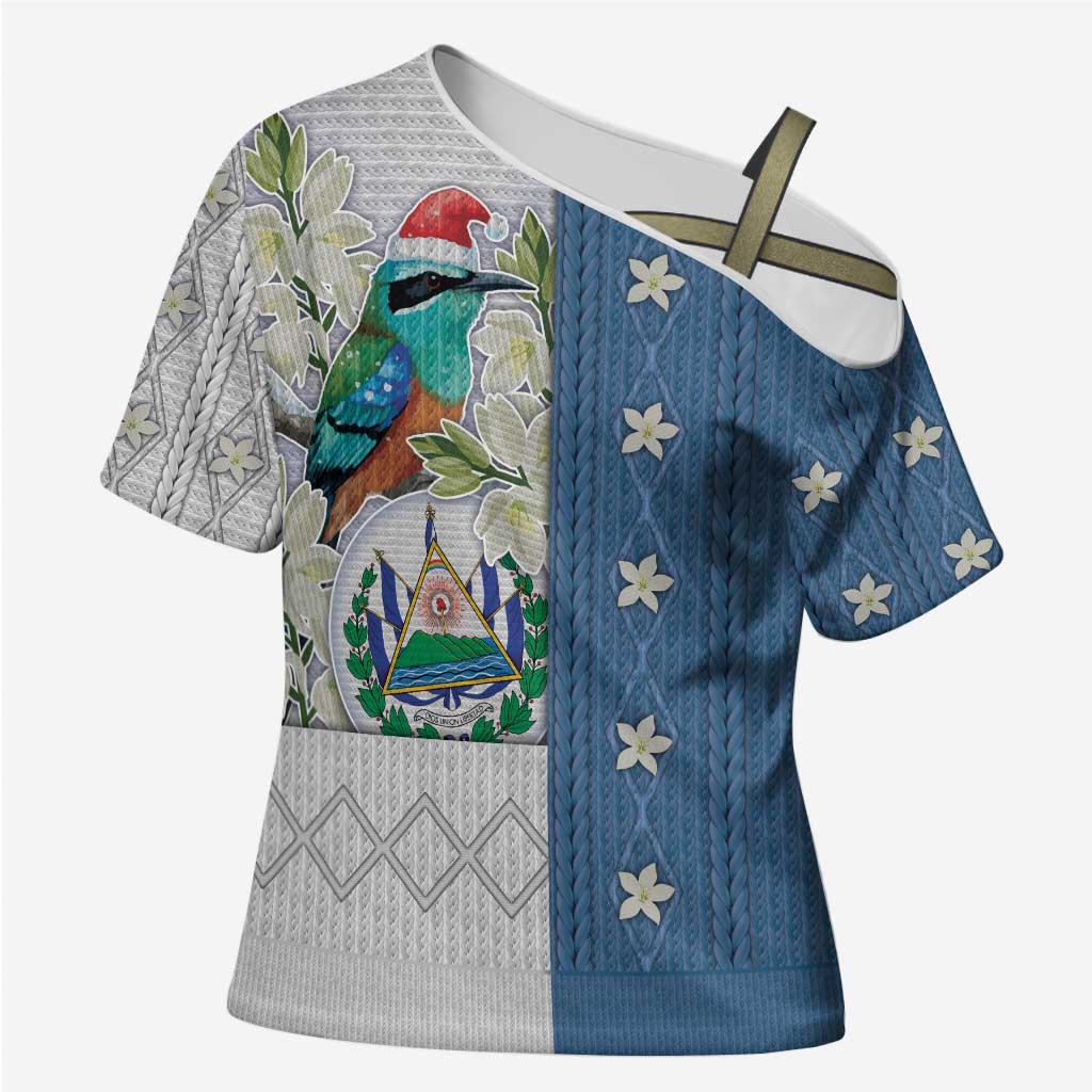El Salvador Torogoz Christmas Cross Shoulder Shirt With Wool Effect Patterns - Wonder Print Shop