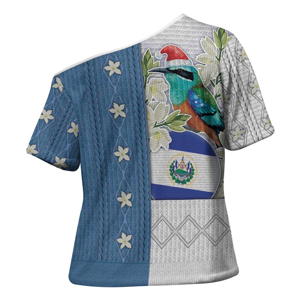El Salvador Torogoz Christmas Cross Shoulder Shirt With Wool Effect Patterns - Wonder Print Shop