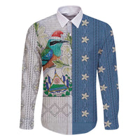 El Salvador Torogoz Christmas Family Matching Off The Shoulder Long Sleeve Dress and Hawaiian Shirt With Wool Effect Patterns - Wonder Print Shop