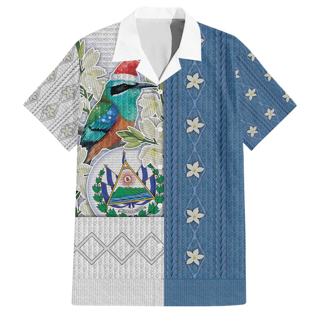 El Salvador Torogoz Christmas Family Matching Off Shoulder Maxi Dress and Hawaiian Shirt With Wool Effect Patterns - Wonder Print Shop
