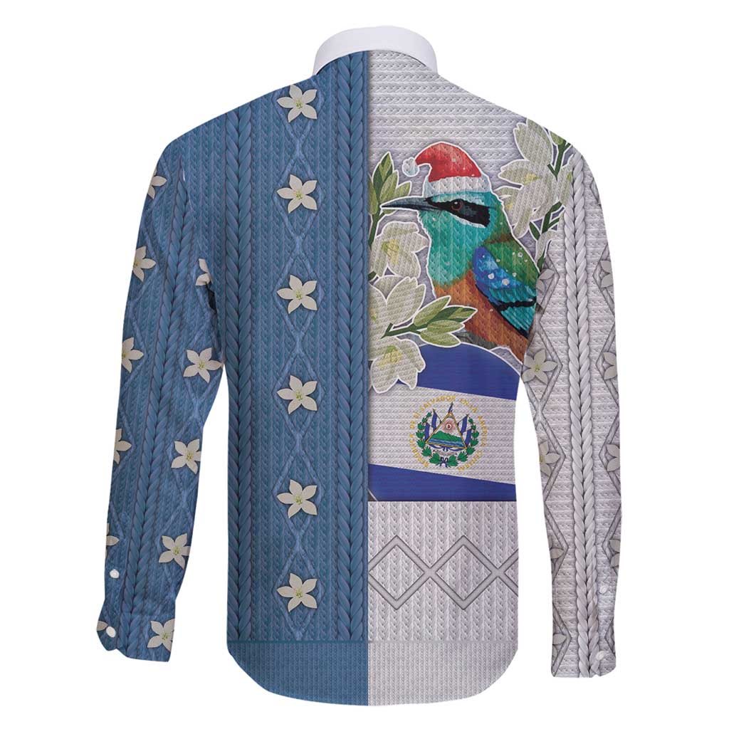 El Salvador Torogoz Christmas Family Matching Off Shoulder Maxi Dress and Hawaiian Shirt With Wool Effect Patterns - Wonder Print Shop