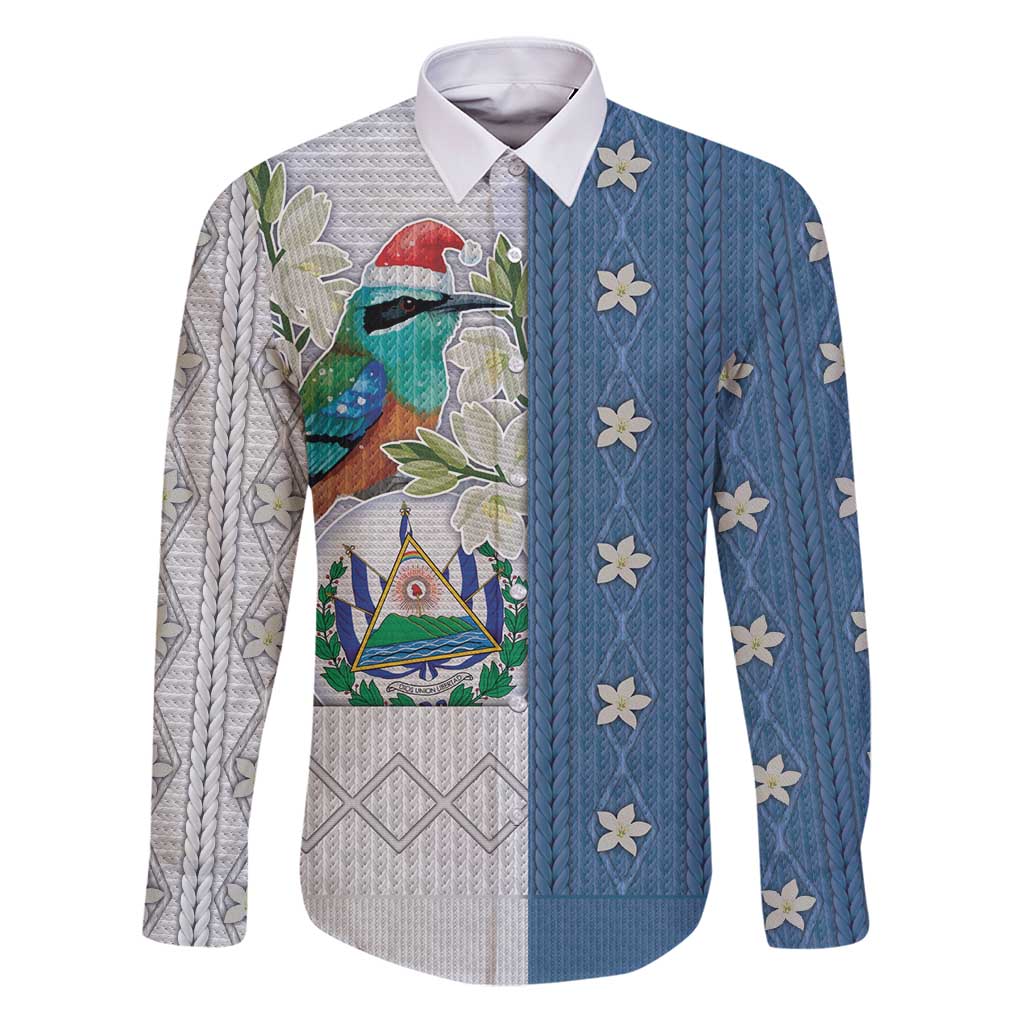 El Salvador Torogoz Christmas Family Matching Puletasi and Hawaiian Shirt With Wool Effect Patterns - Wonder Print Shop