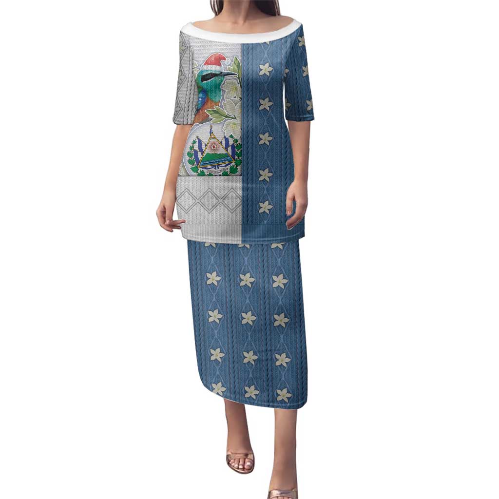 El Salvador Torogoz Christmas Family Matching Puletasi and Hawaiian Shirt With Wool Effect Patterns - Wonder Print Shop