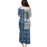 El Salvador Torogoz Christmas Family Matching Puletasi and Hawaiian Shirt With Wool Effect Patterns - Wonder Print Shop