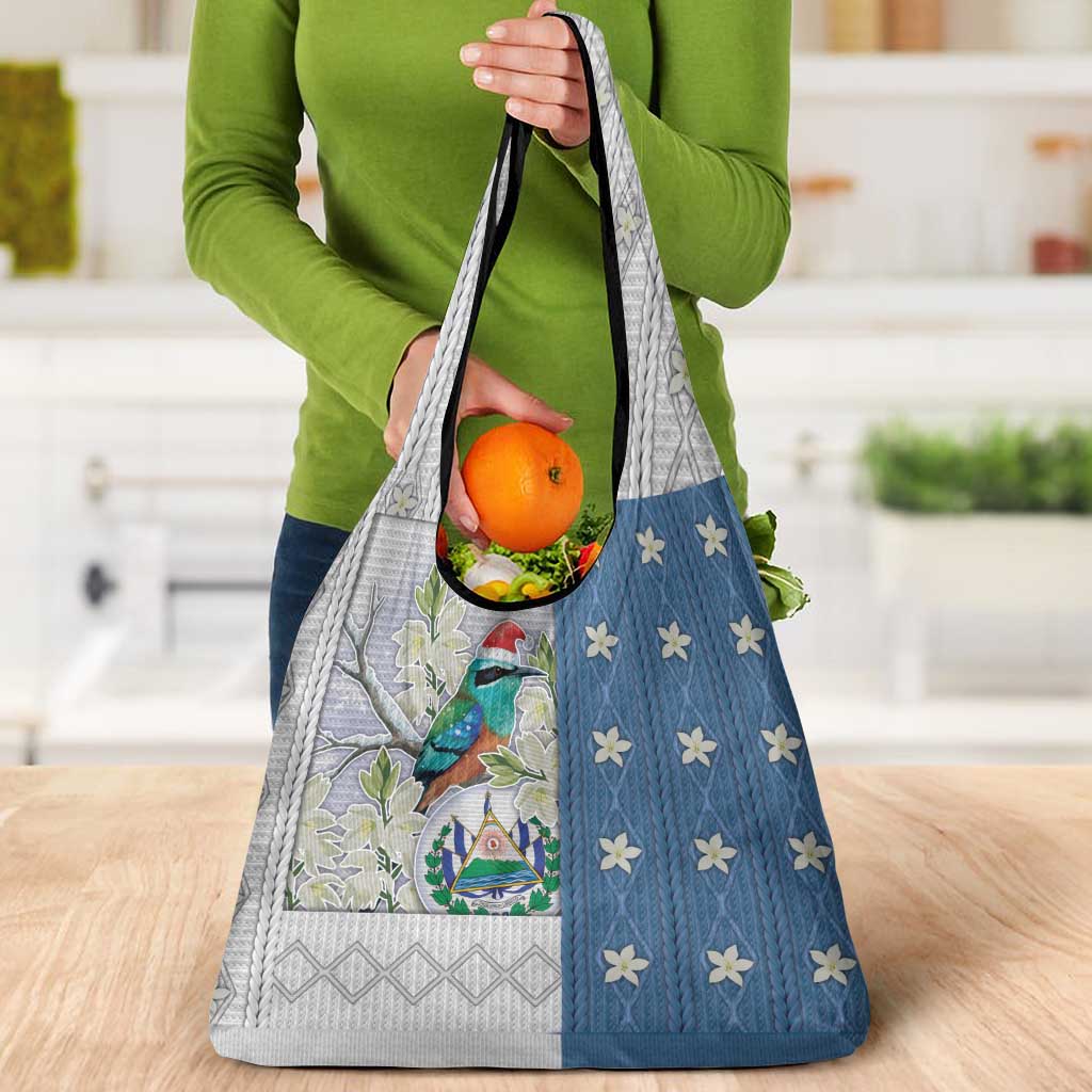 El Salvador Torogoz Christmas Grocery Bag With Wool Effect Patterns - Wonder Print Shop