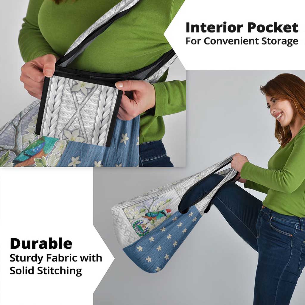 El Salvador Torogoz Christmas Grocery Bag With Wool Effect Patterns - Wonder Print Shop