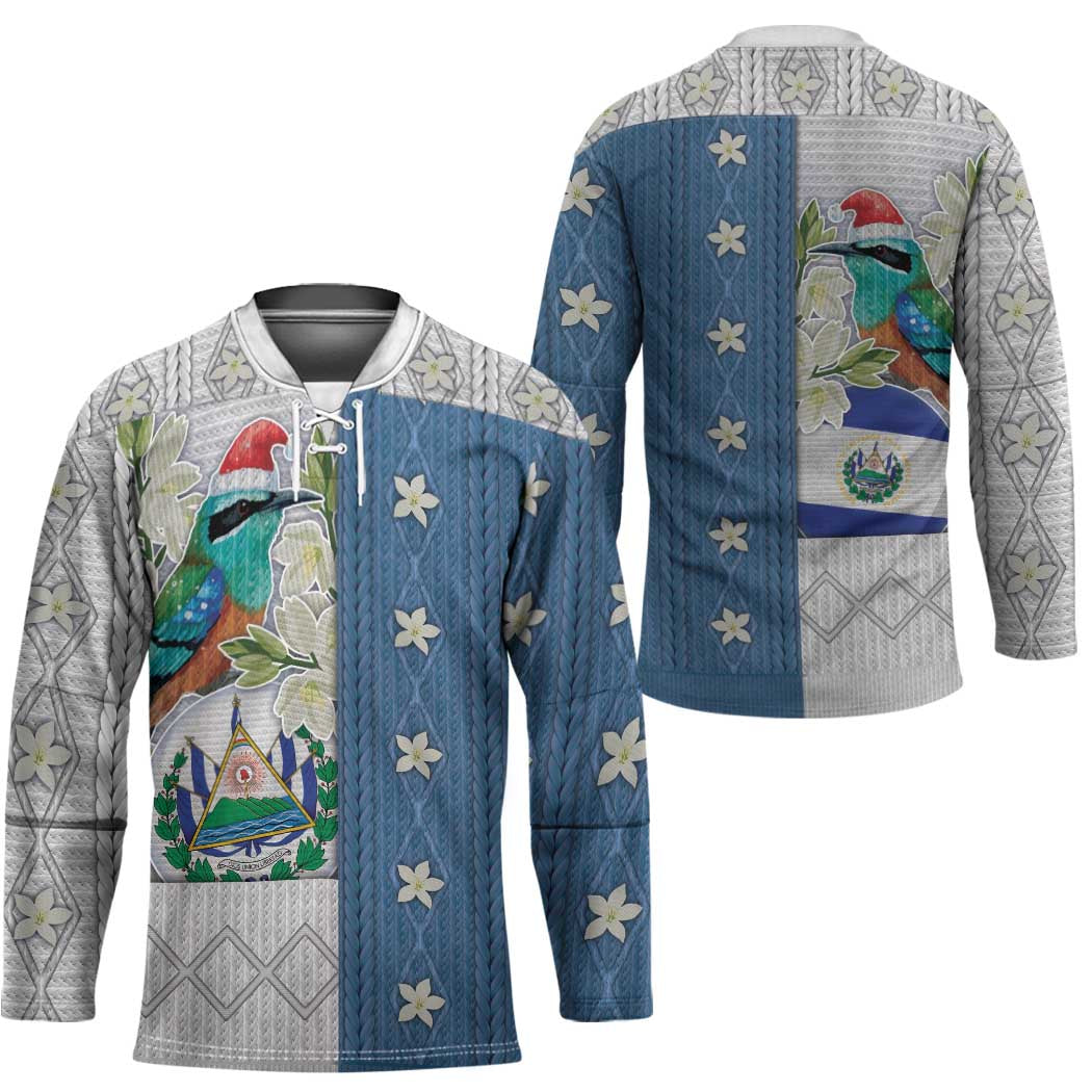 El Salvador Torogoz Christmas Hockey Jersey With Wool Effect Patterns - Wonder Print Shop