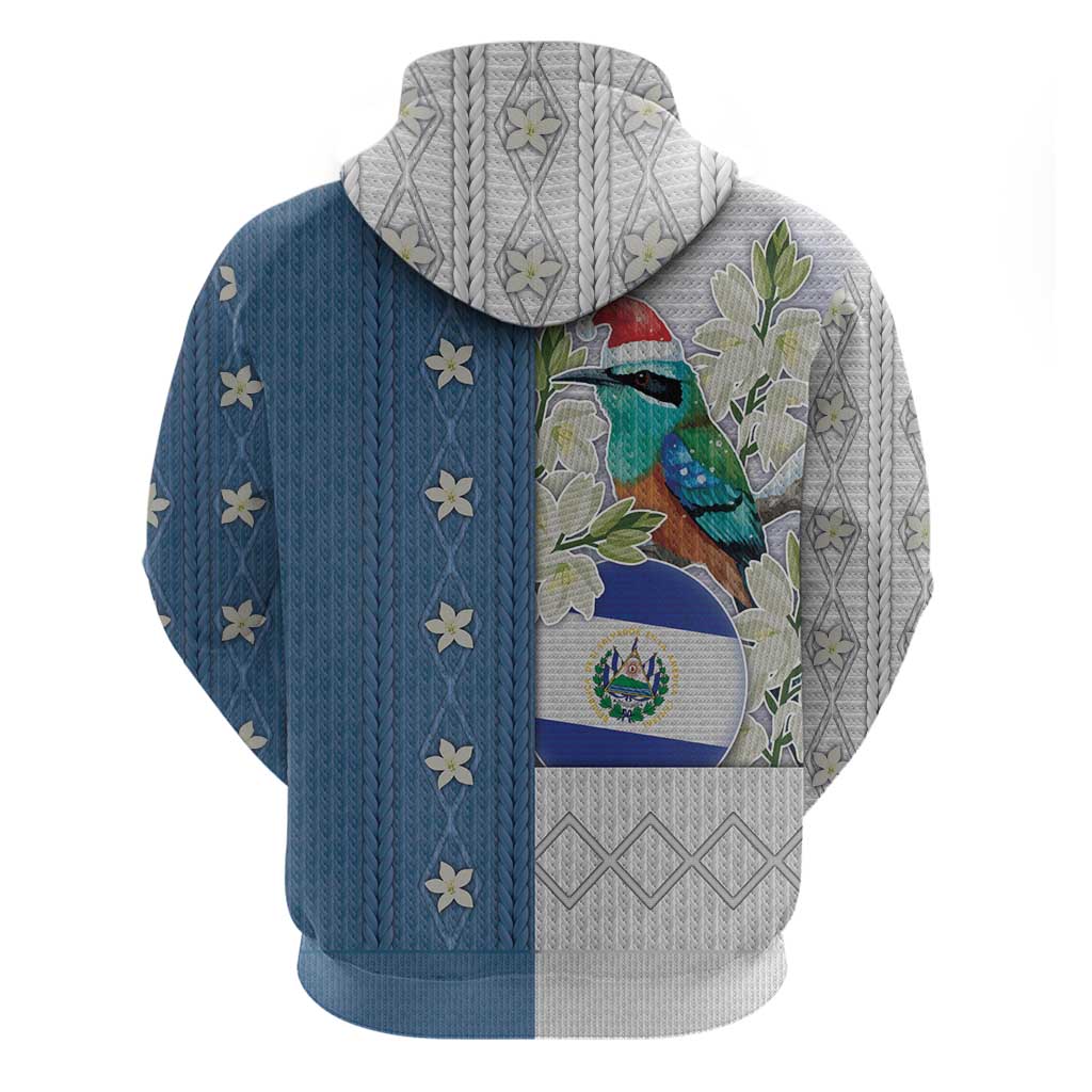 El Salvador Torogoz Christmas Hoodie With Wool Effect Patterns - Wonder Print Shop