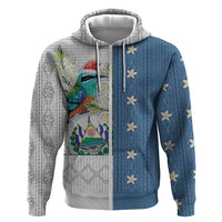 El Salvador Torogoz Christmas Hoodie With Wool Effect Patterns - Wonder Print Shop