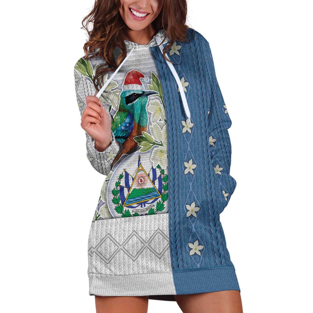 El Salvador Torogoz Christmas Hoodie Dress With Wool Effect Patterns - Wonder Print Shop