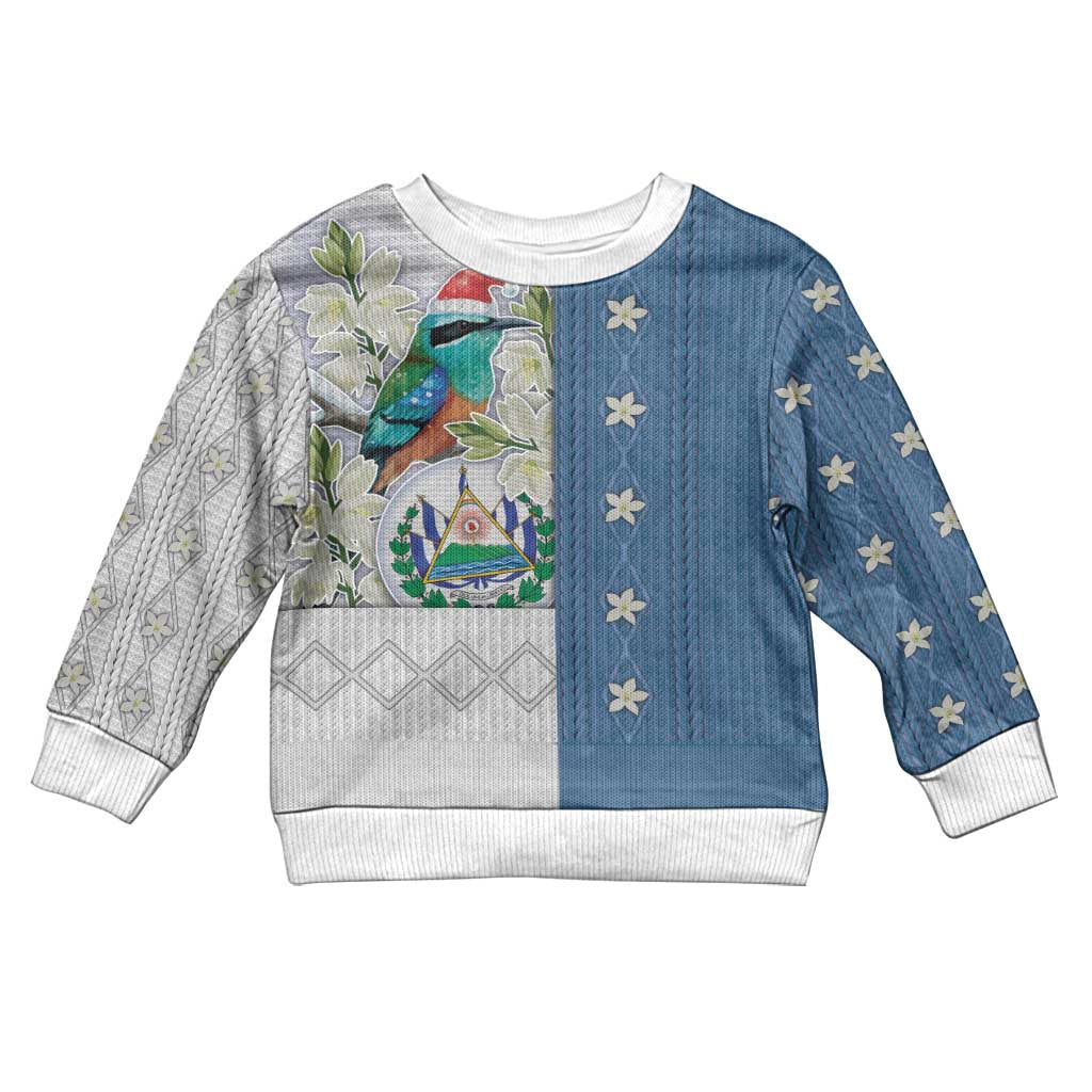 El Salvador Torogoz Christmas Kid Ugly Christmas Sweater With Wool Effect Patterns - Wonder Print Shop