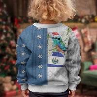 El Salvador Torogoz Christmas Kid Ugly Christmas Sweater With Wool Effect Patterns - Wonder Print Shop