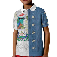 El Salvador Torogoz Christmas Kid Polo Shirt With Wool Effect Patterns - Wonder Print Shop