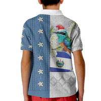 El Salvador Torogoz Christmas Kid Polo Shirt With Wool Effect Patterns - Wonder Print Shop
