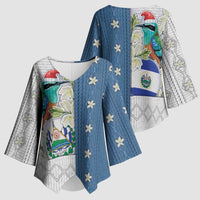 El Salvador Torogoz Christmas Kimono Sleeve Blouse With Wool Effect Patterns - Wonder Print Shop